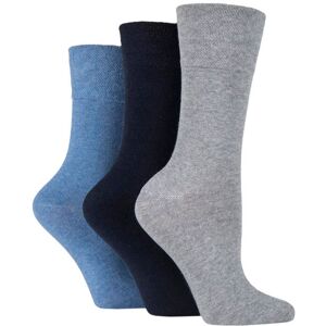 SockShop Women's 3 Pair IOMI FootNurse Gentle Grip Bamboo Diabetic Socks Blue / Grey 4-8 - Assorted - Size: Small SockShop Women's 3 Pair IOMI FootNurse Gentle Grip Bamboo Diabetic Socks Blue / Grey 4-8 - Assorted - Size: Small