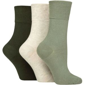 Women's 3 Pair IOMI FootNurse Gentle Grip Diabetic Socks Khaki / Forest / Grey 4-8 - Assorted - Size: Small Women's 3 Pair IOMI FootNurse Gentle Grip Diabetic Socks Khaki / Forest / Grey 4-8 - Assorted - Size: Small