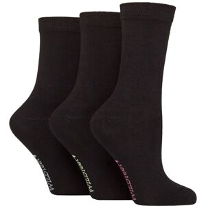 SockShop Women's 3 Pair Wildfeet Plain Bamboo Socks Black Contrast 4-8 - Assorted - Size: Small SockShop Women's 3 Pair Wildfeet Plain Bamboo Socks Black Contrast 4-8 - Assorted - Size: Small