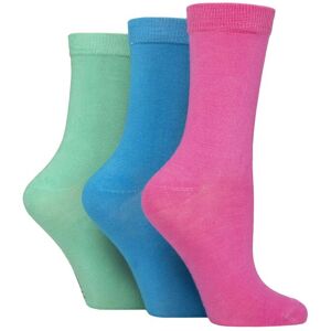 SockShop Women's 3 Pair Wildfeet Plain Bamboo Socks Pink / Blue / Green 4-8 - Assorted - Size: Small SockShop Women's 3 Pair Wildfeet Plain Bamboo Socks Pink / Blue / Green 4-8 - Assorted - Size: Small
