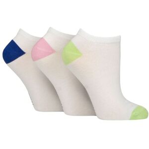 SockShop Women's 3 Pair Wildfeet Plain, Patterned and Contrast Heel Bamboo Trainer Socks White Heel and Toe Lime / Pink / Blue 4-8 - Multi Coloured - Size: Small SockShop Women's 3 Pair Wildfeet Plain, Patterned and Contrast Heel Bamboo Trainer Socks White Heel and Toe Lime / Pink / Blue 4-8 - Multi Coloured - Size: Small