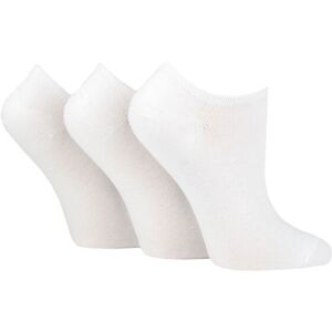 Wild Feet Women's 3 Pair Wildfeet Plain, Patterned and Contrast Heel Bamboo Trainer Socks White 4-8 Ladies - White - Size: Small Wild Feet Women's 3 Pair Wildfeet Plain, Patterned and Contrast Heel Bamboo Trainer Socks White 4-8 Ladies - White - Size: Small