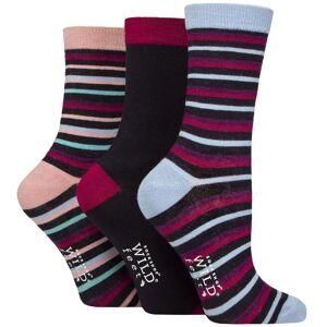 Women's 3 Pair SOCKSHOP Wildfeet Patterned Bamboo Socks Multi Stripes Navy 4-8 - Multi Coloured - Size: Small Women's 3 Pair SOCKSHOP Wildfeet Patterned Bamboo Socks Multi Stripes Navy 4-8 - Multi Coloured - Size: Small