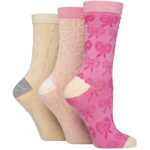 Women's 3 Pair SOCKSHOP Wildfeet Textured Bamboo Socks Pink / Cream 4-8 - Multi Coloured - Size: 4-8 Women's 3 Pair SOCKSHOP Wildfeet Textured Bamboo Socks Pink / Cream 4-8 - Multi Coloured - Size: 4-8