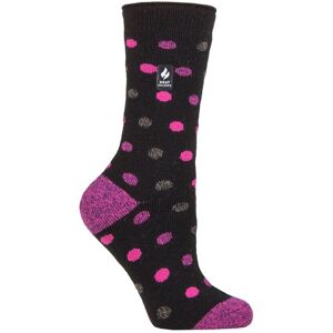 Women's 1 Pair SOCKSHOP Heat Holders 1.6 TOG Lite Patterned and Striped Socks Malaga Dots Black / Berry 4-8 Ladies - Black - Size: Small Women's 1 Pair SOCKSHOP Heat Holders 1.6 TOG Lite Patterned and Striped Socks Malaga Dots Black / Berry 4-8 Ladies - Black - Size: Small