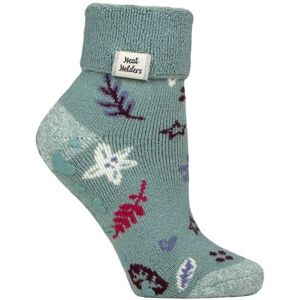 Women's 1 Pair SOCKSHOP Heat Holders Turn Over Cuff Lite Lounge Socks Winter Bloom 4-8 - Blue - Size: Small Women's 1 Pair SOCKSHOP Heat Holders Turn Over Cuff Lite Lounge Socks Winter Bloom 4-8 - Blue - Size: Small