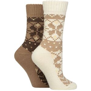 Women's 2 Pair SOCKSHOP Wildfeet Thermal Socks Snow / Brown 4-8 - Multi Coloured - Size: Small Women's 2 Pair SOCKSHOP Wildfeet Thermal Socks Snow / Brown 4-8 - Multi Coloured - Size: Small