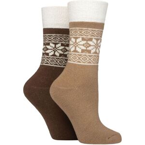 Women's 2 Pair SOCKSHOP Wildfeet Thermal Socks Brown / Grey 4-8 - Multi Coloured - Size: Small Women's 2 Pair SOCKSHOP Wildfeet Thermal Socks Brown / Grey 4-8 - Multi Coloured - Size: Small