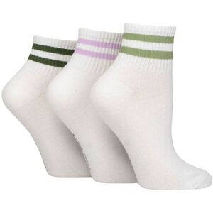 Women's 3 Pair SOCKSHOP Wildfeet Plain Mid Cut Ribbed Crew Socks White / Green 4-8 - Multi Coloured - Size: Small Women's 3 Pair SOCKSHOP Wildfeet Plain Mid Cut Ribbed Crew Socks White / Green 4-8 - Multi Coloured - Size: Small