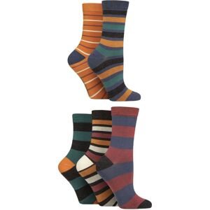 Women's 5 Pair SOCKSHOP Plain, Patterned and Striped Bamboo Socks Stripe Autumn 4-8 - Multi Coloured - Size: Small Women's 5 Pair SOCKSHOP Plain, Patterned and Striped Bamboo Socks Stripe Autumn 4-8 - Multi Coloured - Size: Small