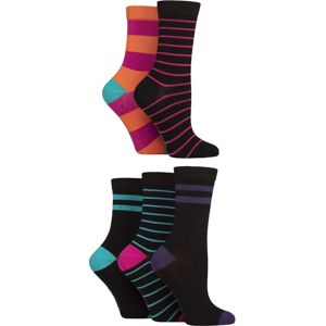 Women's 5 Pair SOCKSHOP Plain, Patterned and Striped Bamboo Socks Stripe Bright 4-8 - Multi Coloured - Size: Small Women's 5 Pair SOCKSHOP Plain, Patterned and Striped Bamboo Socks Stripe Bright 4-8 - Multi Coloured - Size: Small