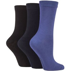 Women's 3 Pair SOCKSHOP Patterned Plain and Striped Bamboo Socks Black / Navy / Denim Plain 4-8 Ladies - Blue - Size: Small Women's 3 Pair SOCKSHOP Patterned Plain and Striped Bamboo Socks Black / Navy / Denim Plain 4-8 Ladies - Blue - Size: Small