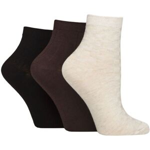 Women's 3 Pair SOCKSHOP Plain and Patterned Bamboo Ankle Socks Textured Cocoa 4-8 - Assorted - Size: Small Women's 3 Pair SOCKSHOP Plain and Patterned Bamboo Ankle Socks Textured Cocoa 4-8 - Assorted - Size: Small
