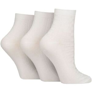 Women's 3 Pair SOCKSHOP Plain and Patterned Bamboo Ankle Socks Textured White 4-8 - White - Size: Small Women's 3 Pair SOCKSHOP Plain and Patterned Bamboo Ankle Socks Textured White 4-8 - White - Size: Small