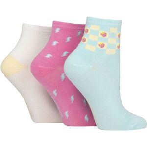 Women's 3 Pair SOCKSHOP Plain and Patterned Bamboo Ankle Socks Aqua 4-8 - Blue - Size: Small Women's 3 Pair SOCKSHOP Plain and Patterned Bamboo Ankle Socks Aqua 4-8 - Blue - Size: Small