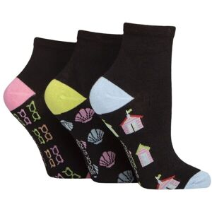 Women's 3 Pair SOCKSHOP Plain and Patterned Bamboo Ankle Socks Patterned Sole Black / Ocean View 4-8 - Assorted - Size: Small Women's 3 Pair SOCKSHOP Plain and Patterned Bamboo Ankle Socks Patterned Sole Black / Ocean View 4-8 - Assorted - Size: Small