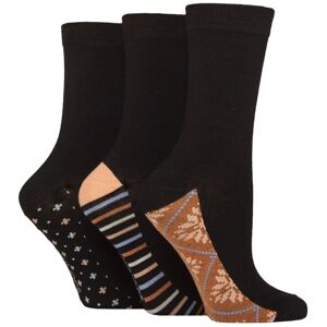 Women's 3 Pair SOCKSHOP Patterned Plain and Striped Bamboo Socks Patterned Sole Crisp Winter 4-8 - Assorted - Size: Small Women's 3 Pair SOCKSHOP Patterned Plain and Striped Bamboo Socks Patterned Sole Crisp Winter 4-8 - Assorted - Size: Small