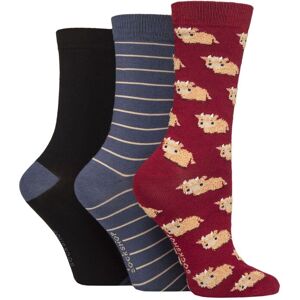 Women's 3 Pair SOCKSHOP Bamboo Feather Socks Highland Cow 4-8 - Multi Coloured - Size: Small Women's 3 Pair SOCKSHOP Bamboo Feather Socks Highland Cow 4-8 - Multi Coloured - Size: Small