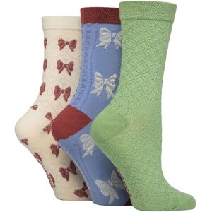 Women's 3 Pair SOCKSHOP Patterned Pelerine Bamboo Socks Double Bow 4-8 - Multi Coloured - Size: Small Women's 3 Pair SOCKSHOP Patterned Pelerine Bamboo Socks Double Bow 4-8 - Multi Coloured - Size: Small