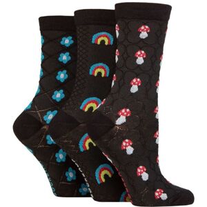 Women's 3 Pair SOCKSHOP Patterned Pelerine Bamboo Socks Rainbows 4-8 - Multi Coloured - Size: Small Women's 3 Pair SOCKSHOP Patterned Pelerine Bamboo Socks Rainbows 4-8 - Multi Coloured - Size: Small