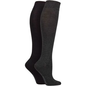 2 Pair Grey Plain Bamboo Knee High Socks with Smooth Toe Seams Ladies 4-8 Ladies - SOCKSHOP - Grey - Size: Small 2 Pair Grey Plain Bamboo Knee High Socks with Smooth Toe Seams Ladies 4-8 Ladies - SOCKSHOP - Grey - Size: Small