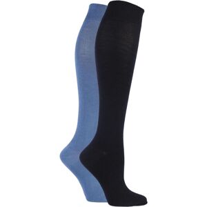 2 Pair Navy / Blue Plain Bamboo Knee High Socks with Smooth Toe Seams Ladies 4-8 Ladies - SOCKSHOP - Blue - Size: Small 2 Pair Navy / Blue Plain Bamboo Knee High Socks with Smooth Toe Seams Ladies 4-8 Ladies - SOCKSHOP - Blue - Size: Small