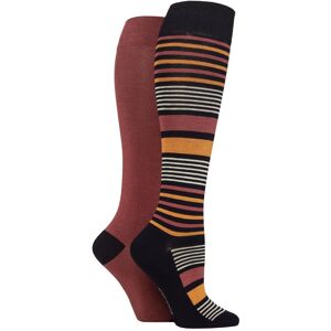 Women's 2 Pair SOCKSHOP Plain and Patterned Bamboo Knee High Socks with Smooth Toe Seams Marmalade Stripe 4-8 - Orange - Size: Small Women's 2 Pair SOCKSHOP Plain and Patterned Bamboo Knee High Socks with Smooth Toe Seams Marmalade Stripe 4-8 - Orange - Size: Small