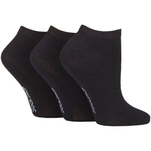 Women's 3 Pair SOCKSHOP Patterned, Striped, Plain, Ribbed and Mesh Bamboo Trainer Socks Black Plain 4-8 - Black - Size: Small Women's 3 Pair SOCKSHOP Patterned, Striped, Plain, Ribbed and Mesh Bamboo Trainer Socks Black Plain 4-8 - Black - Size: Small