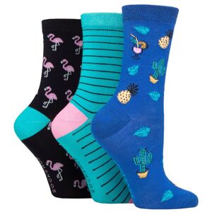 Women's 3 Pair SOCKSHOP Lazy Panda Novelty Bamboo Socks Tropical 4-8 - Multi Coloured - Size: Small Women's 3 Pair SOCKSHOP Lazy Panda Novelty Bamboo Socks Tropical 4-8 - Multi Coloured - Size: Small