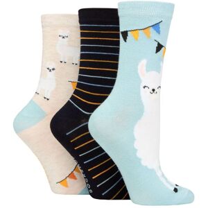 Women's 3 Pair SOCKSHOP Lazy Panda Novelty Bamboo Socks Llama 4-8 - Multi Coloured - Size: Small Women's 3 Pair SOCKSHOP Lazy Panda Novelty Bamboo Socks Llama 4-8 - Multi Coloured - Size: Small