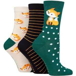 Women's 3 Pair SOCKSHOP Lazy Panda Novelty Bamboo Socks Fox 4-8 - Multi Coloured - Size: Small Women's 3 Pair SOCKSHOP Lazy Panda Novelty Bamboo Socks Fox 4-8 - Multi Coloured - Size: Small