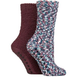 Women's 2 Pair SOCKSHOP Cosy Slipper Socks with Grip Blue Coral 4-8 - Multi Coloured - Size: Small Women's 2 Pair SOCKSHOP Cosy Slipper Socks with Grip Blue Coral 4-8 - Multi Coloured - Size: Small