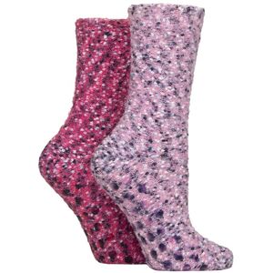 Women's 2 Pair SOCKSHOP Popcorn Feather Slipper Socks with Grip Hot Pink 4-8 Women's - Pink - Size: Small Women's 2 Pair SOCKSHOP Popcorn Feather Slipper Socks with Grip Hot Pink 4-8 Women's - Pink - Size: Small