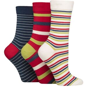 Women's 3 Pair SOCKSHOP Gentle Bamboo Socks with Smooth Toe Seams in Plains and Stripes Nautical 4-8 - Multi Coloured - Size: Small Women's 3 Pair SOCKSHOP Gentle Bamboo Socks with Smooth Toe Seams in Plains and Stripes Nautical 4-8 - Multi Coloured - Size: Small