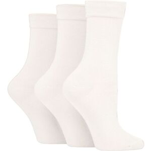 Women's 3 Pair SOCKSHOP Gentle Bamboo Socks with Smooth Toe Seams in Plains and Stripes White 4-8 Women's - White - Size: Small Women's 3 Pair SOCKSHOP Gentle Bamboo Socks with Smooth Toe Seams in Plains and Stripes White 4-8 Women's - White - Size: Small