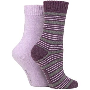 Women's 2 Pair SOCKSHOP Wool Mix Striped and Plain Boot Socks Royal Purple Striped 4-8 Ladies - Purple - Size: Small Women's 2 Pair SOCKSHOP Wool Mix Striped and Plain Boot Socks Royal Purple Striped 4-8 Ladies - Purple - Size: Small