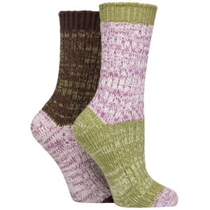 Women's 2 Pair SOCKSHOP Velvet Soft Chunky Rib Boot Socks Wild Terrain 4-8 - Multi Coloured - Size: Small Women's 2 Pair SOCKSHOP Velvet Soft Chunky Rib Boot Socks Wild Terrain 4-8 - Multi Coloured - Size: Small