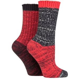 Women's 2 Pair SOCKSHOP Velvet Soft Chunky Rib Boot Socks Cabernet 4-8 - Red - Size: Small Women's 2 Pair SOCKSHOP Velvet Soft Chunky Rib Boot Socks Cabernet 4-8 - Red - Size: Small