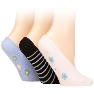 Women's 3 Pair SOCKSHOP Plain and Patterned Bamboo Shoe Liners Bluebell 4-8 - Multi Coloured - Size: Small Women's 3 Pair SOCKSHOP Plain and Patterned Bamboo Shoe Liners Bluebell 4-8 - Multi Coloured - Size: Small