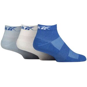 Mens and Women's 3 Pair Reebok Essentials Cotton Ankle Socks with Arch Support and Mesh Top Blue / White / Light Blue 6.5-8 UK - Blue - Size: 6.5-8 UK Mens and Women's 3 Pair Reebok Essentials Cotton Ankle Socks with Arch Support and Mesh Top Blue / White / Light Blue 6.5-8 UK - Blue - Size: 6.5-8 UK