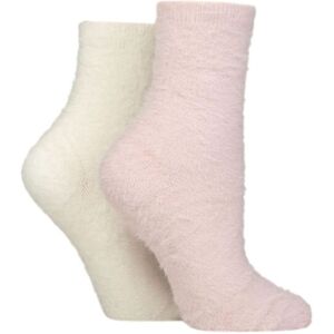Women's 2 Pair SOCKSHOP Wildfeet Fluffy Feather Socks Pink / Snow 4-8 - Assorted - Size: 4-8 Women's 2 Pair SOCKSHOP Wildfeet Fluffy Feather Socks Pink / Snow 4-8 - Assorted - Size: 4-8