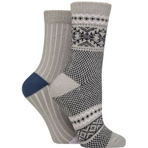 Women's 2 Pair SOCKSHOP Wildfeet Leisure to Lounge Socks Fair Isle Navy / Lilac 4-8 - Blue - Size: 4-8 Women's 2 Pair SOCKSHOP Wildfeet Leisure to Lounge Socks Fair Isle Navy / Lilac 4-8 - Blue - Size: 4-8