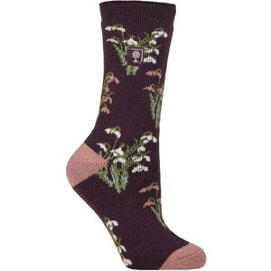 Women's 1 Pair SOCKSHOP Heat Holders 1.6 TOG Lite RHS The Royal Horticultural Society Thermal Socks Snowdrops Mulberry 4-8 - Red - Size: Small Women's 1 Pair SOCKSHOP Heat Holders 1.6 TOG Lite RHS The Royal Horticultural Society Thermal Socks Snowdrops Mulberry 4-8 - Red - Size: Small