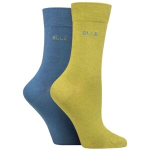 Women's 2 Pair Elle Plain Bamboo Fibre Socks Moonlight Blue 4-8 - Assorted - Size: Small Women's 2 Pair Elle Plain Bamboo Fibre Socks Moonlight Blue 4-8 - Assorted - Size: Small