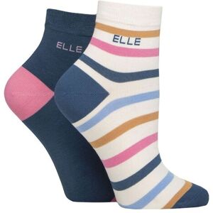 Women's 2 Pair Elle Bamboo Anklet Socks Seafarer Stripe 4-8 - Multi Coloured - Size: Small Women's 2 Pair Elle Bamboo Anklet Socks Seafarer Stripe 4-8 - Multi Coloured - Size: Small