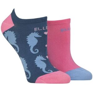 Women's 2 Pair Elle Plain, Patterned and Striped Bamboo No Show Socks Seafarer Patterned 4-8 - Multi Coloured - Size: Small Women's 2 Pair Elle Plain, Patterned and Striped Bamboo No Show Socks Seafarer Patterned 4-8 - Multi Coloured - Size: Small