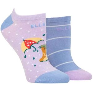 Women's 2 Pair Elle Plain, Patterned and Striped Bamboo No Show Socks Bluebell Patterned 4-8 - Multi Coloured - Size: Small Women's 2 Pair Elle Plain, Patterned and Striped Bamboo No Show Socks Bluebell Patterned 4-8 - Multi Coloured - Size: Small