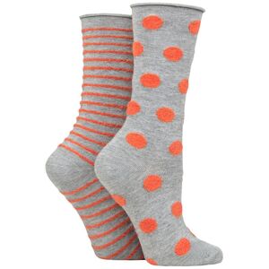 Women's 2 Pair Elle Bamboo Feather Striped Socks Rust 4-8 Ladies - Orange - Size: Small Women's 2 Pair Elle Bamboo Feather Striped Socks Rust 4-8 Ladies - Orange - Size: Small