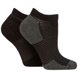 Women's 2 Pair Elle Bamboo Sheer Stripe Cushioned Heel and Toe No-Show Socks Black 4-8 - Black - Size: Small Women's 2 Pair Elle Bamboo Sheer Stripe Cushioned Heel and Toe No-Show Socks Black 4-8 - Black - Size: Small