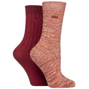 Women's 2 Pair Elle Chunky Cotton Ribbed Boot Socks Wild Poppy 4-8 - Red - Size: Small Women's 2 Pair Elle Chunky Cotton Ribbed Boot Socks Wild Poppy 4-8 - Red - Size: Small
